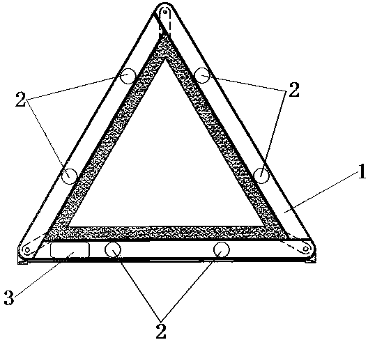 Triangular warning indicator with warning lamp