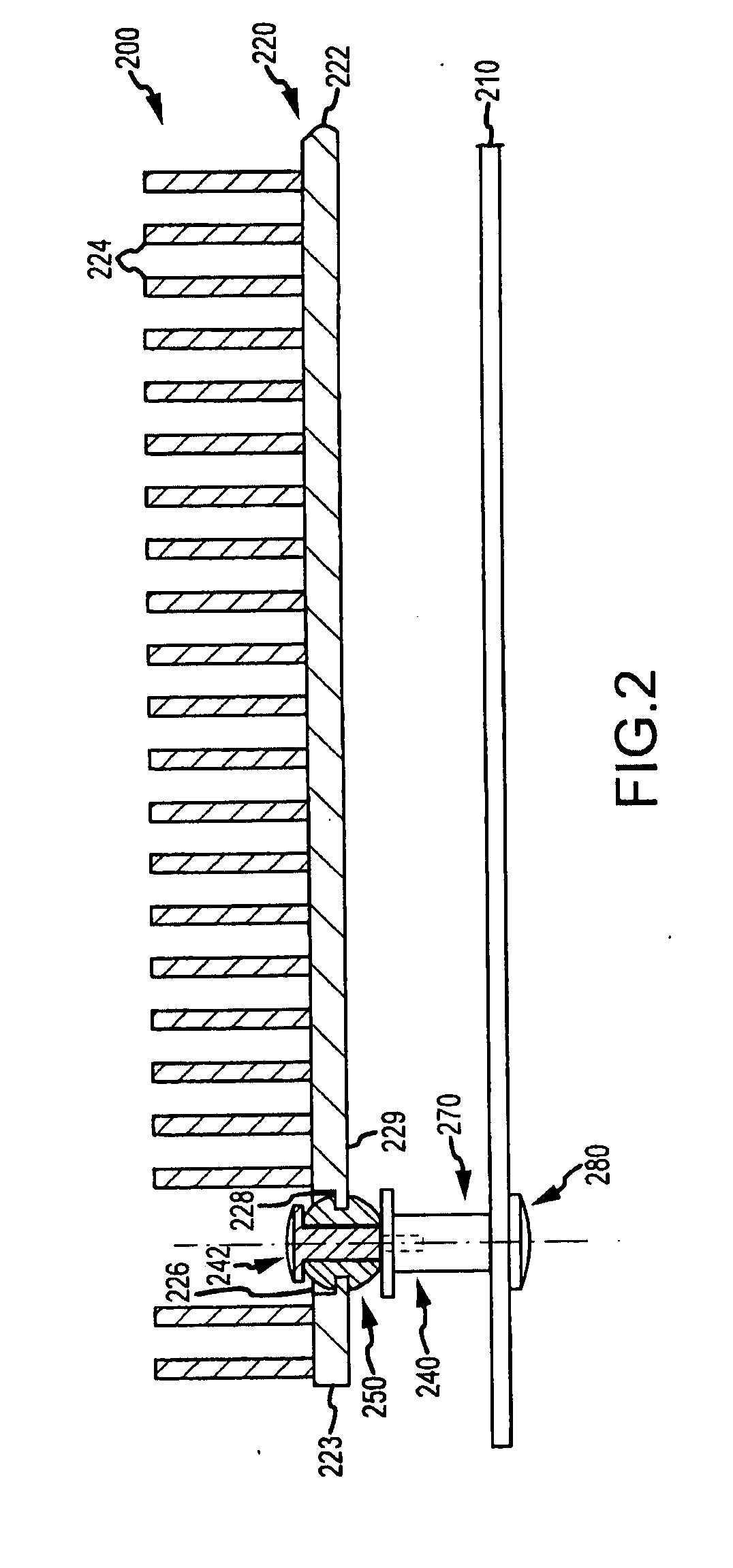 Heat Sink Mount for Providing Non-Rigid Support of Overhanging Portions of Heat Sink