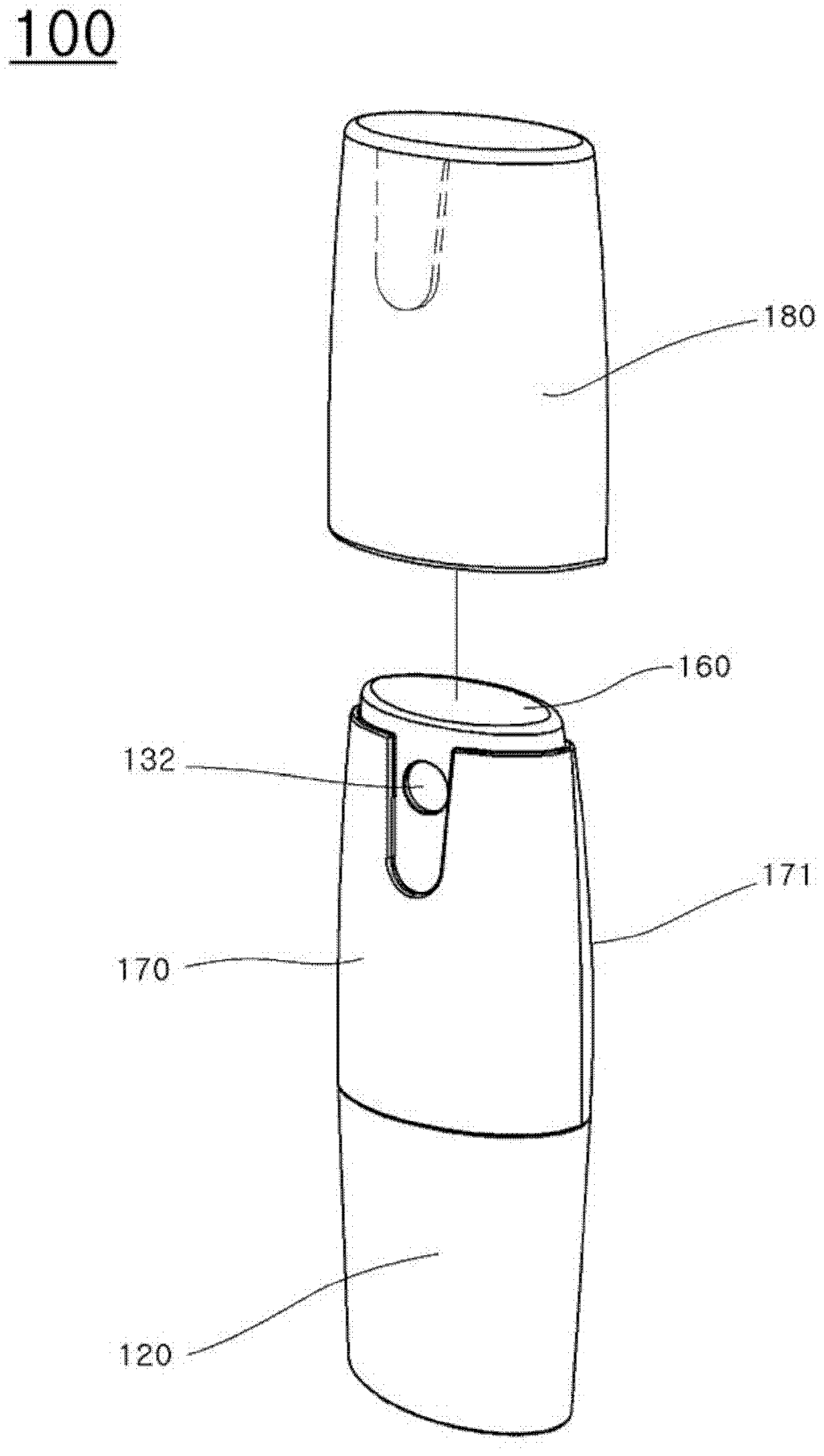 Portable electrically-operated liquid-cosmetic mist dispenser