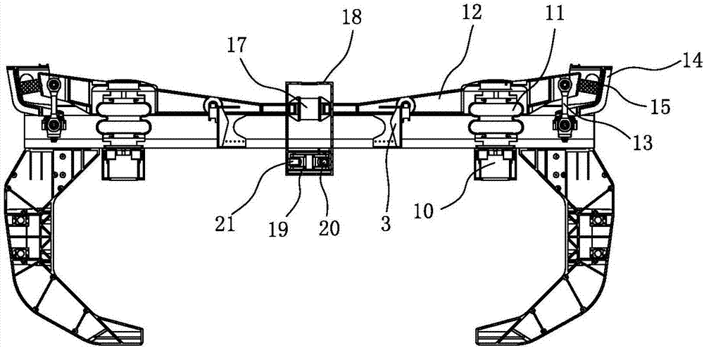 Low-power-action high-speed magnetic levitation vehicle suspension frame device