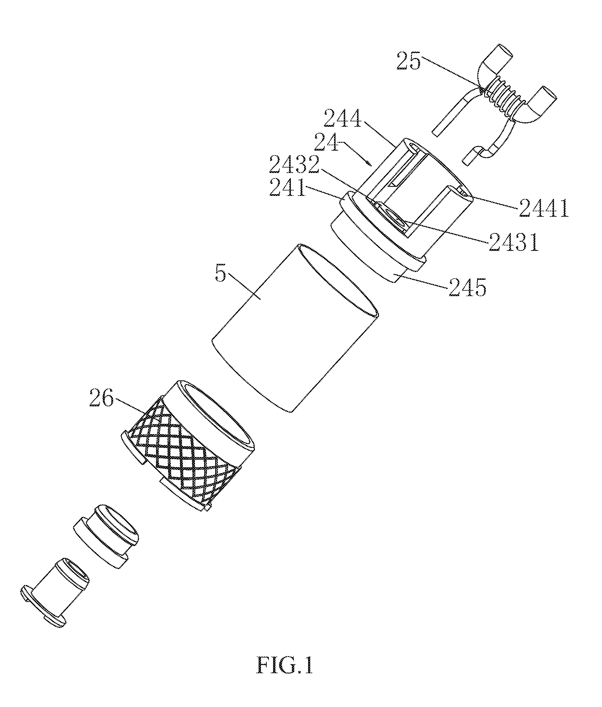 Vaporizer device of cotton-free electronic cigarette