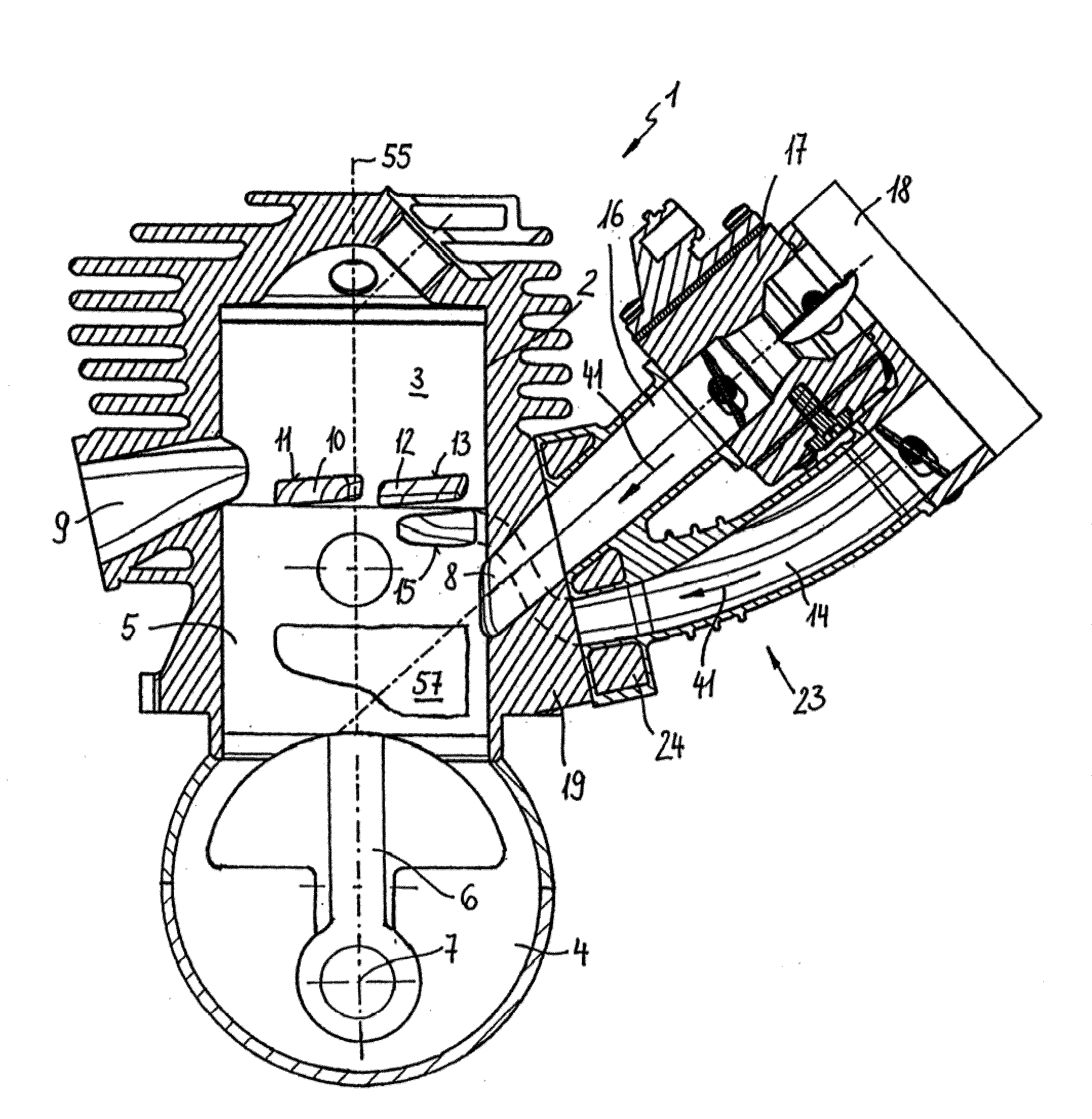 Internal Combustion Engine Having an Elastic Connecting Duct