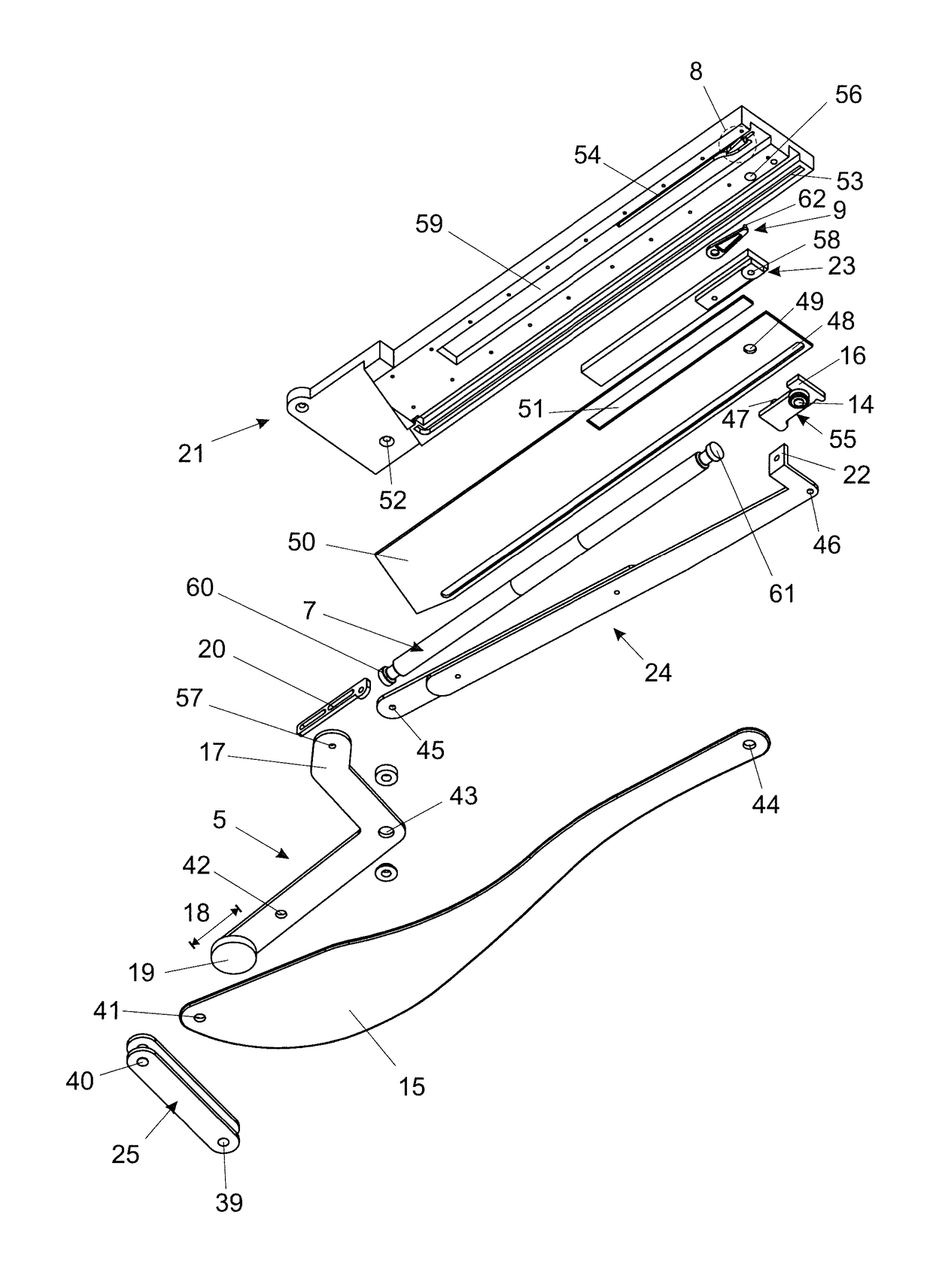 Ejecting device and arrangement consisting of a piece of furniture and an ejecting device