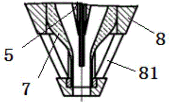 Airflow auxiliary electric jet printing spray-head integrated with grounding electrode