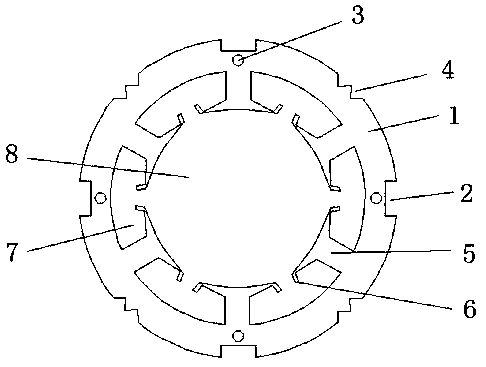 Motor stator lamination