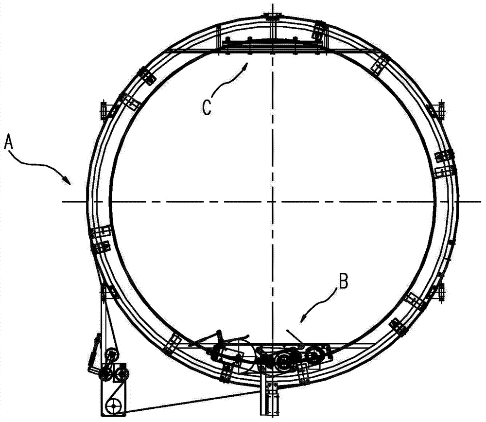 A ring track laminating machine