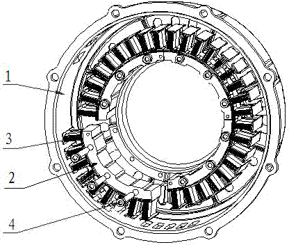 Large power disc-type permanent motor stator