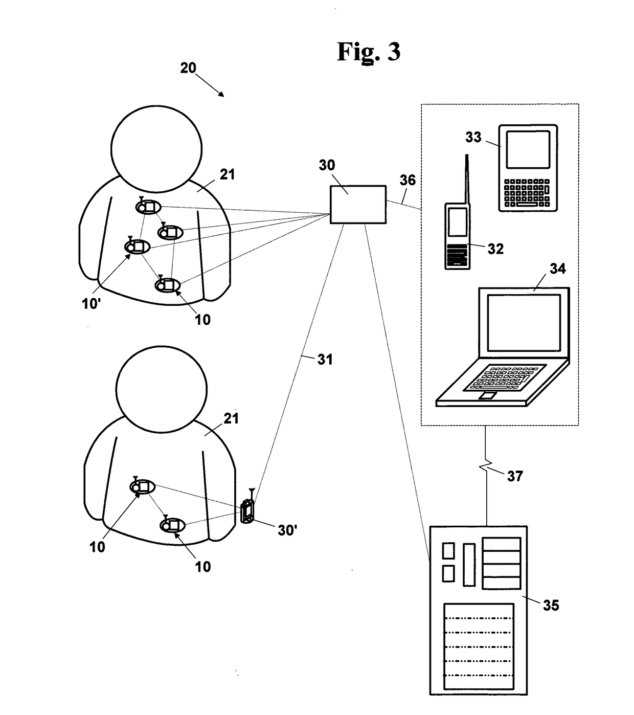 Support device for sensors and/or actuators that can be part of a wireless network of sensors/actuators