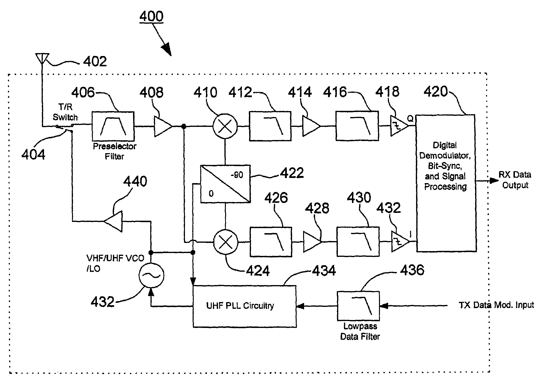 Implanted medical device telemetry using integrated thin film bulk acoustic resonator filtering