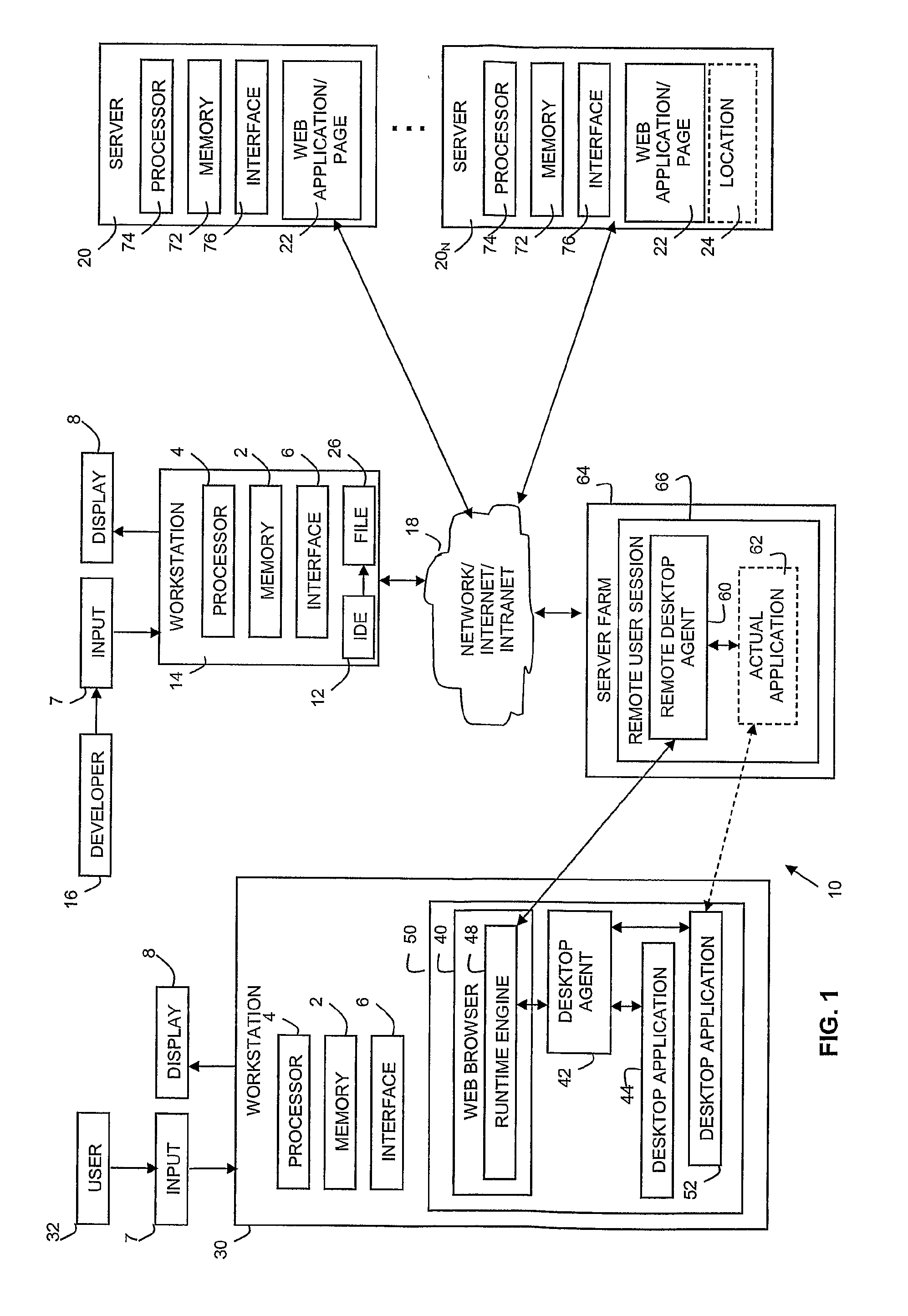 Method and system for client-side user interface enhancement to enable application integration and portalisation