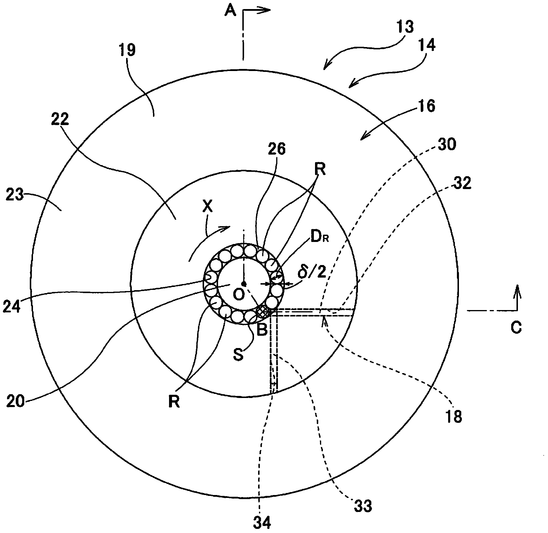 Roller alignment device and roller alignment method