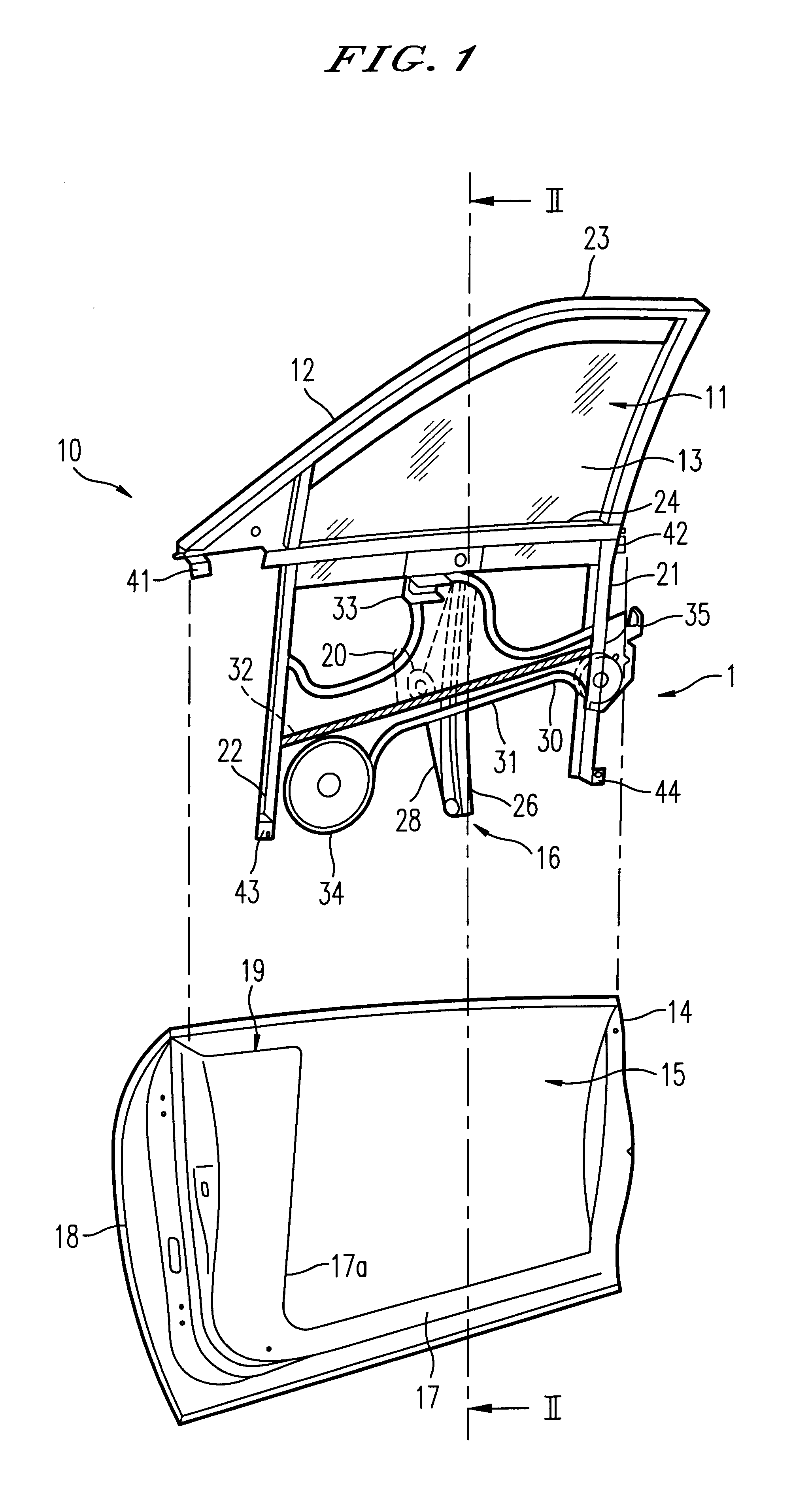 Vehicle door module including metallic elongated member incorporated within resin base plate