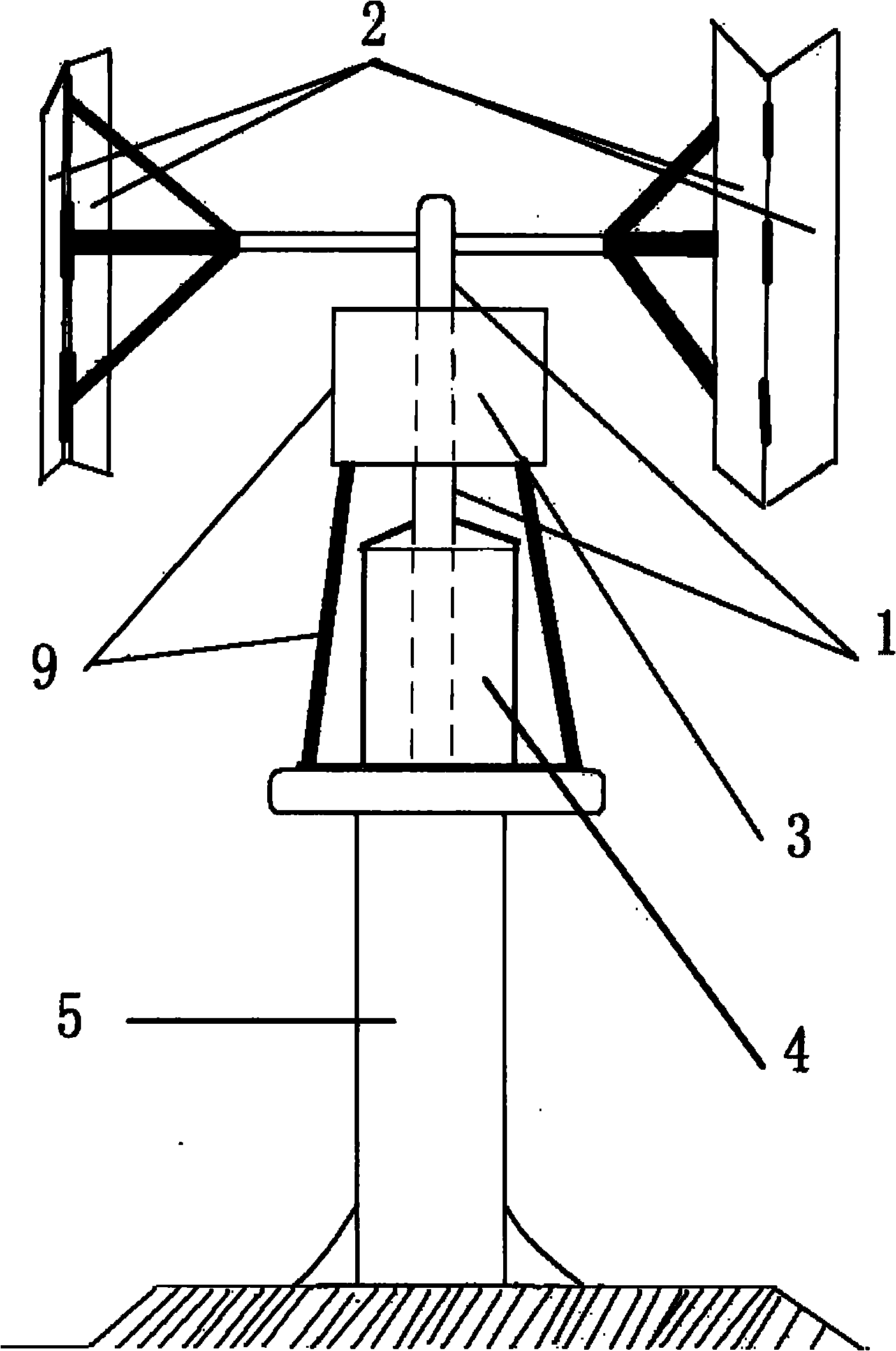 Blade-collapsible, oil resistance-regulated and controlled vertical-spindle wind-driven generating device