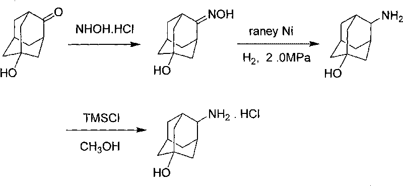 Process for synthesizing trans-4-amino-1-adamantanol hydrochloride