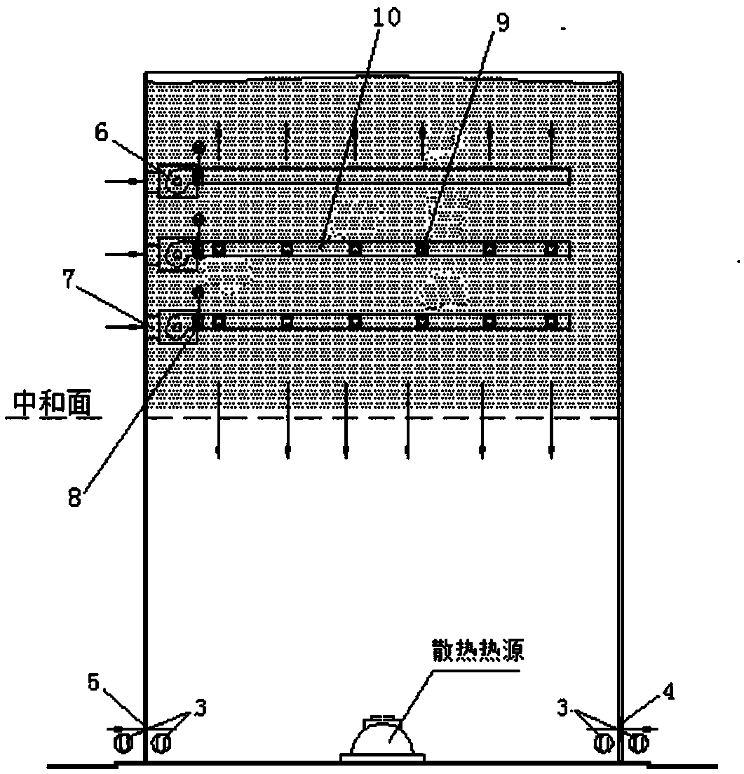 Bottom vacuum control heating system and method for super-large space buildings