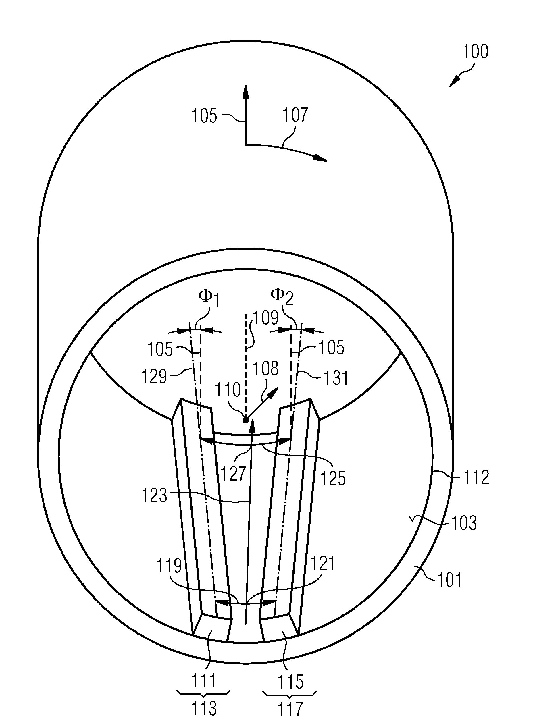 Rotor arrangement and electromechanical transducer having non-parallel permanent magnets