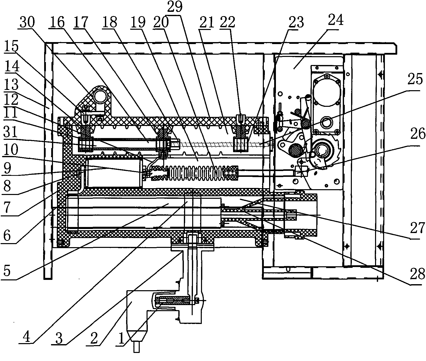 Epoxy pouring type solid insulation switch with three-cabin