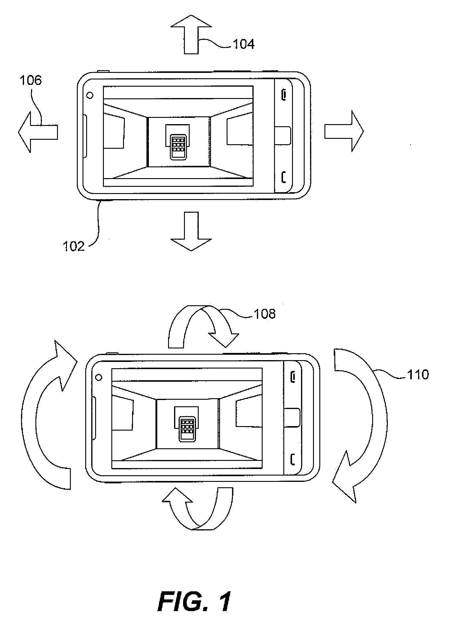 Detecting ego-motion on a mobile device displaying three-dimensional content