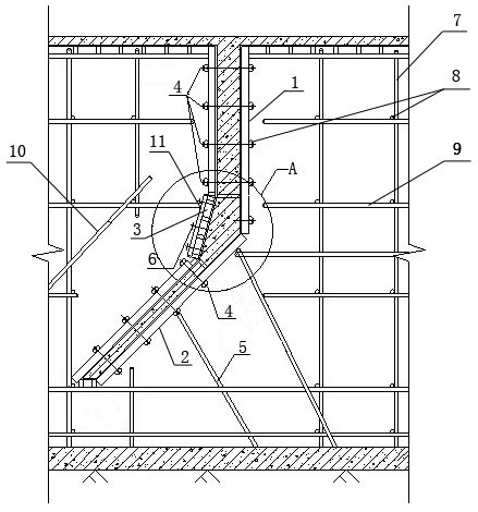 Method for pouring ABR (Acrylate Butadience Rubber) reaction tank baffle