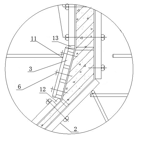 Method for pouring ABR (Acrylate Butadience Rubber) reaction tank baffle