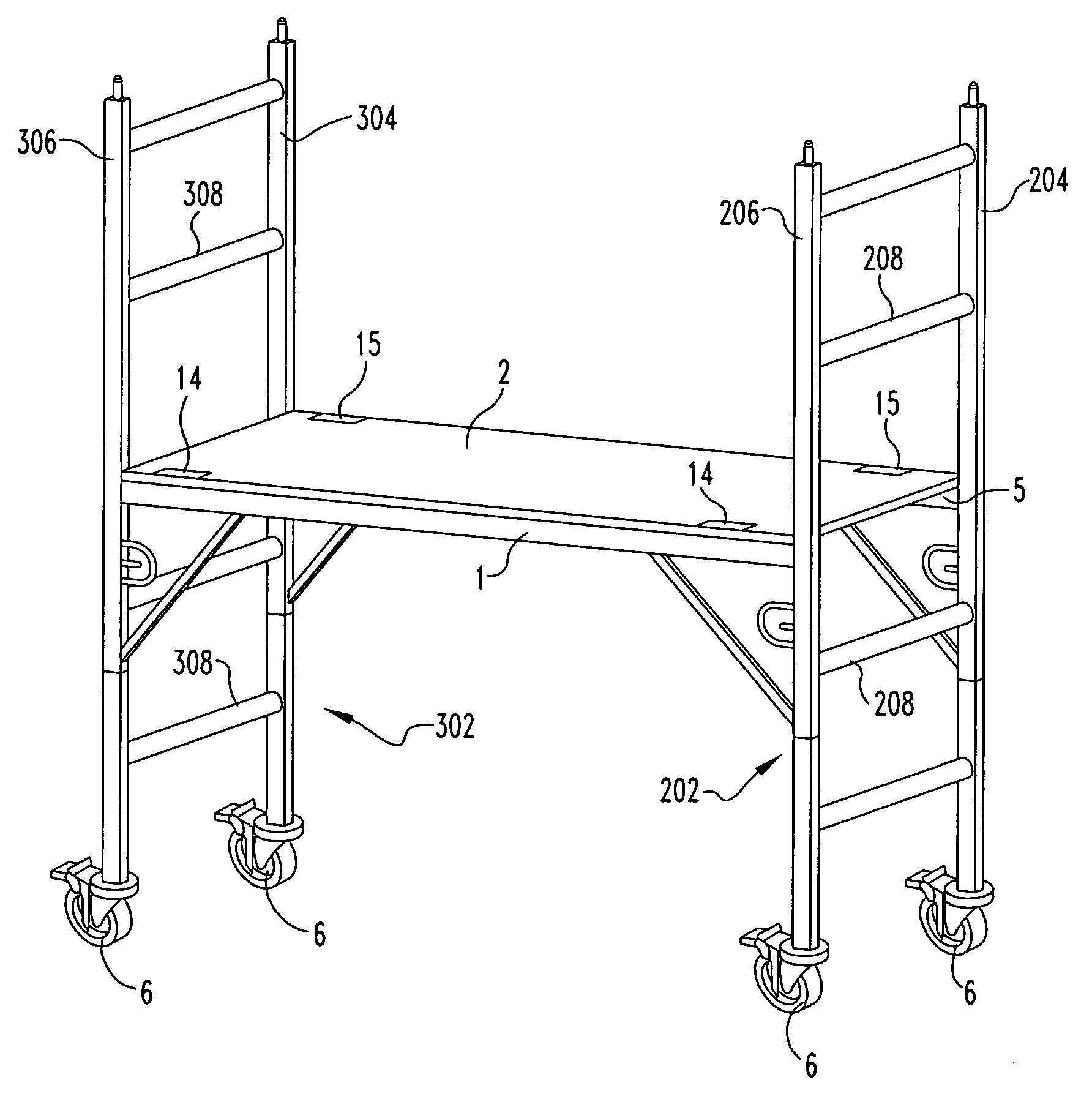 Scaffold, releasable support and method