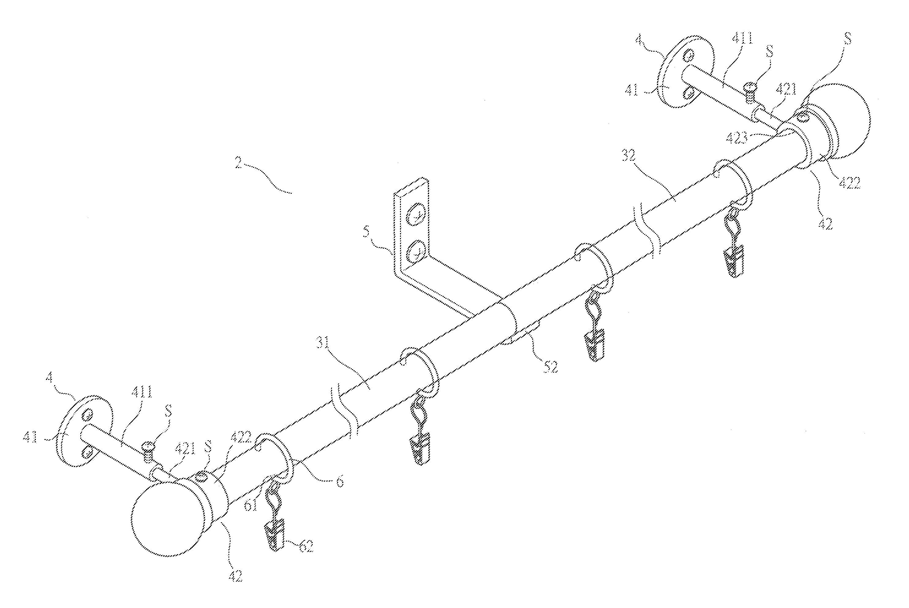 Structure of window covering support rack