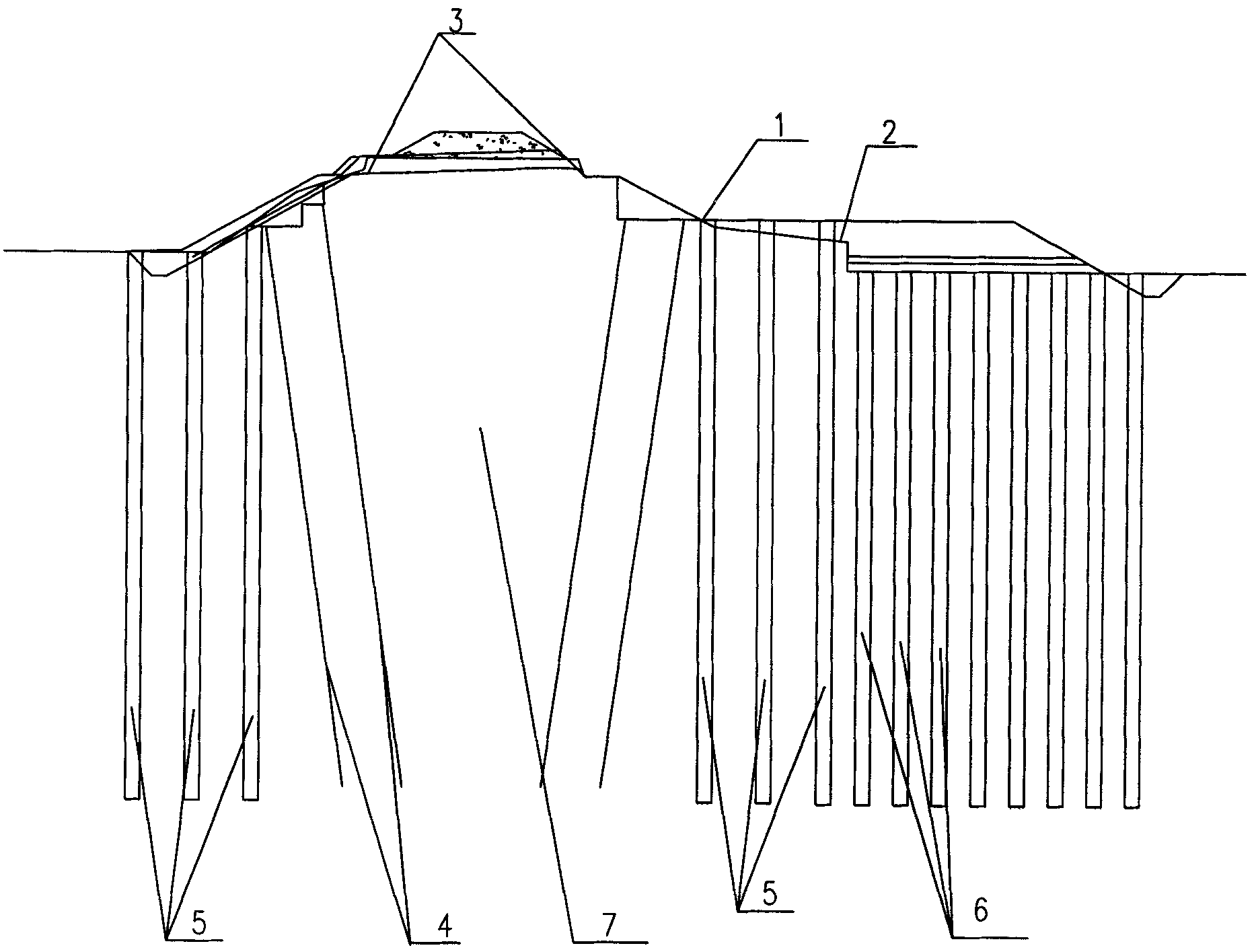 Soft foundation reinforcing method of existing railway or highway subgrade construction