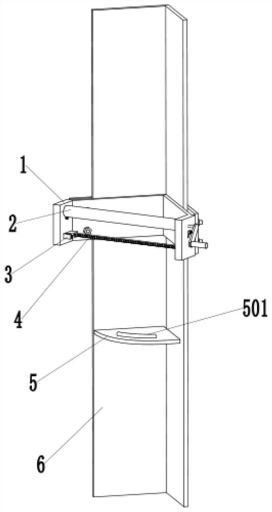 A pull rope fastening device for internally suspending the holding pole when the transmission iron tower is erected