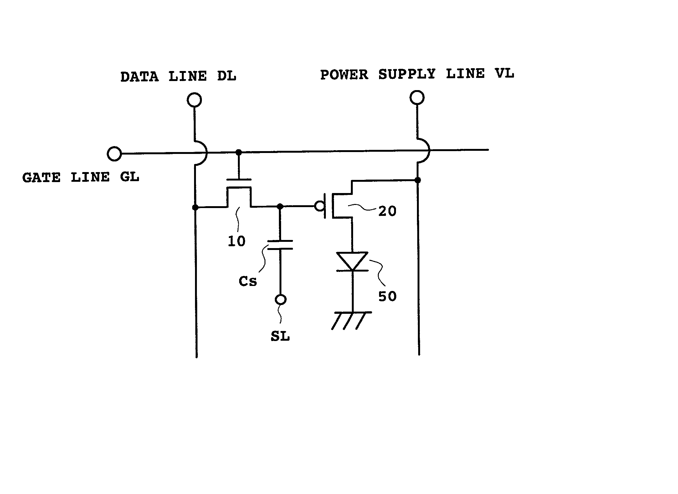 Contact between element to be driven and thin film transistor for supplying power to element to be driven