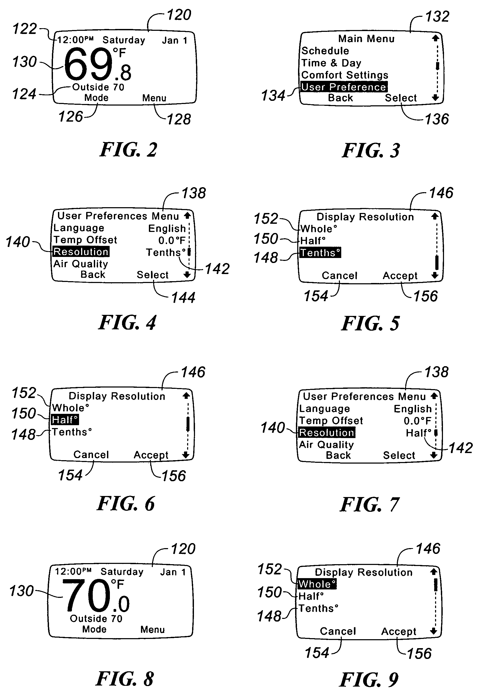 Adjustable display resolution for thermostat