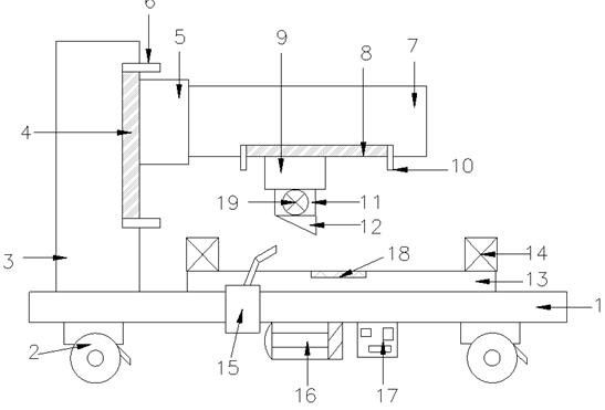 Cutting device special for cloth-cutting machine