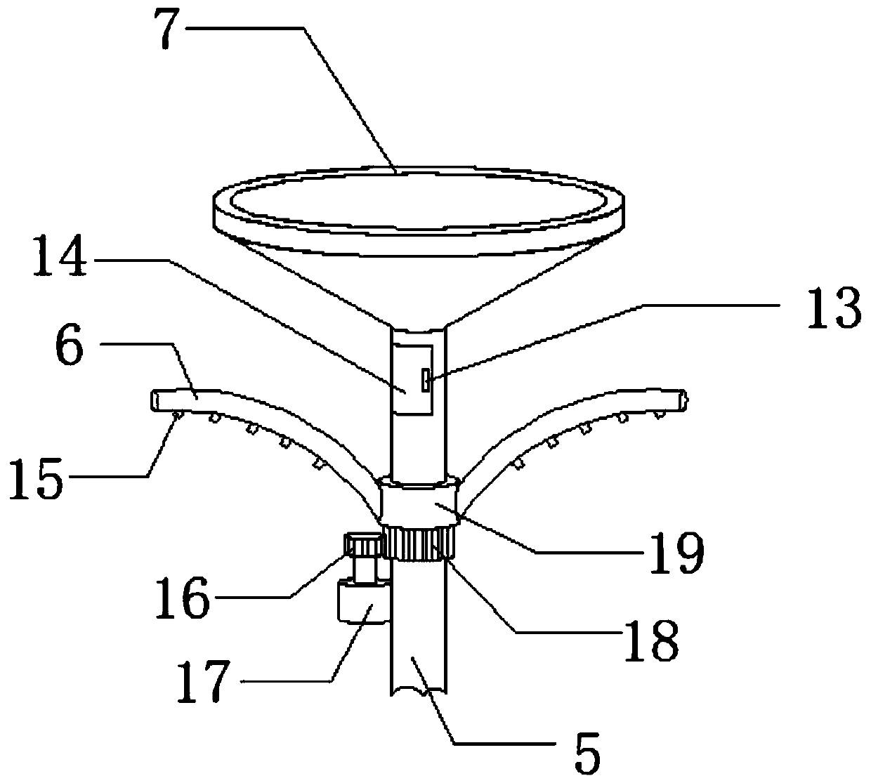 Spraying irrigation device for garden construction