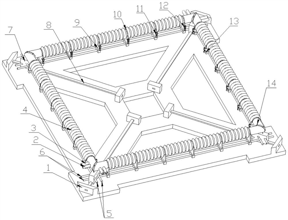 A film planar stretching device with flexible pneumatic stretching