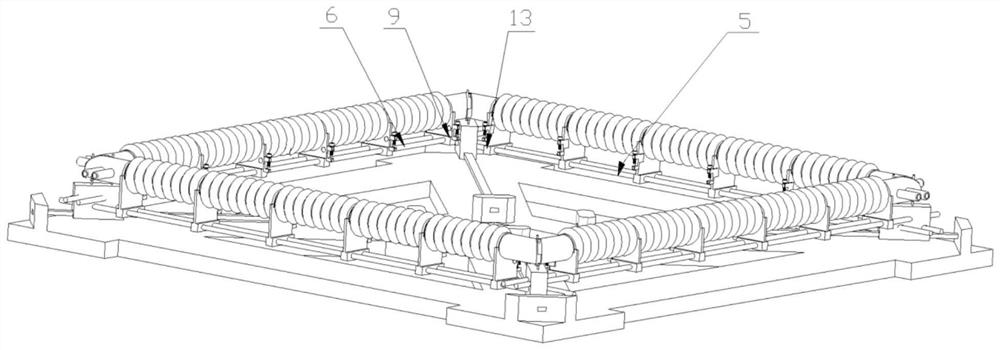 A film planar stretching device with flexible pneumatic stretching