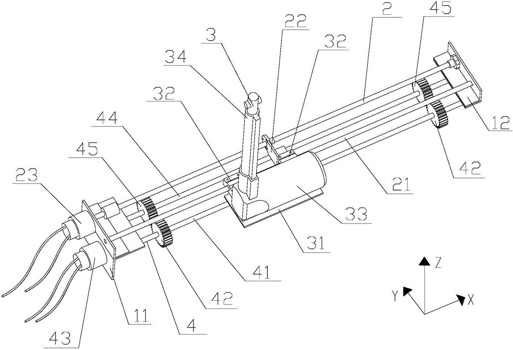 Slide bar type positioning mechanism