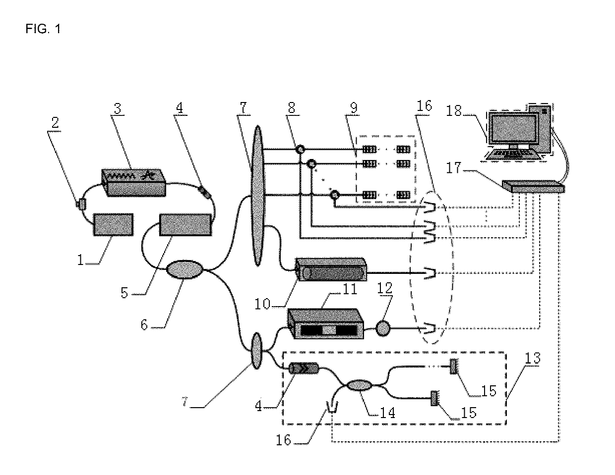 Fiber bragg grating demodulation device capable of supressing fluctuations at variable ambient temperature and demodulation method thereof