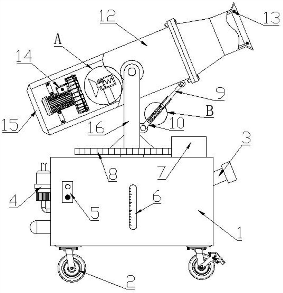 Dust settling device for building construction of houses