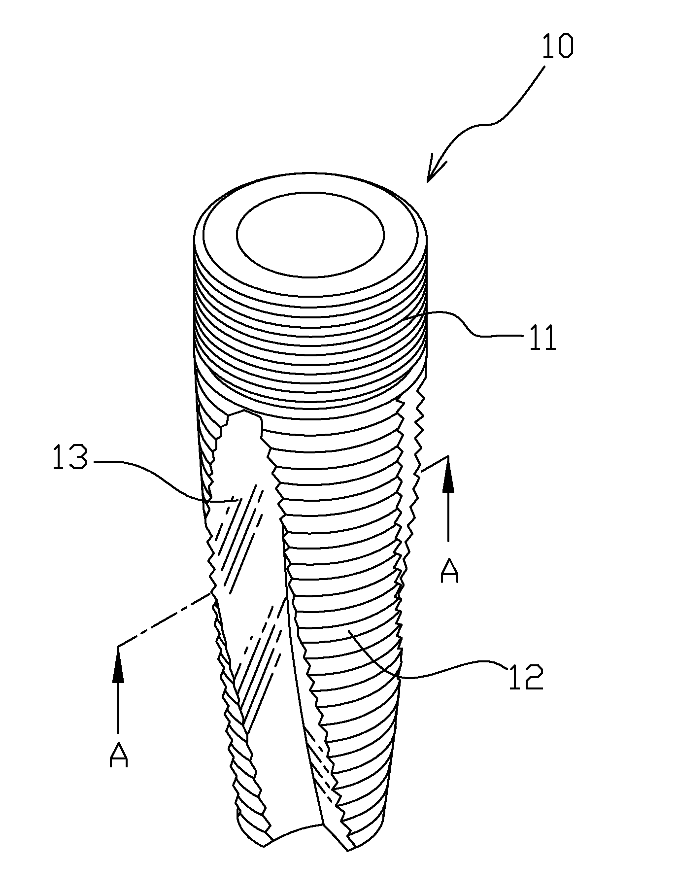 Implant root for tooth implanting