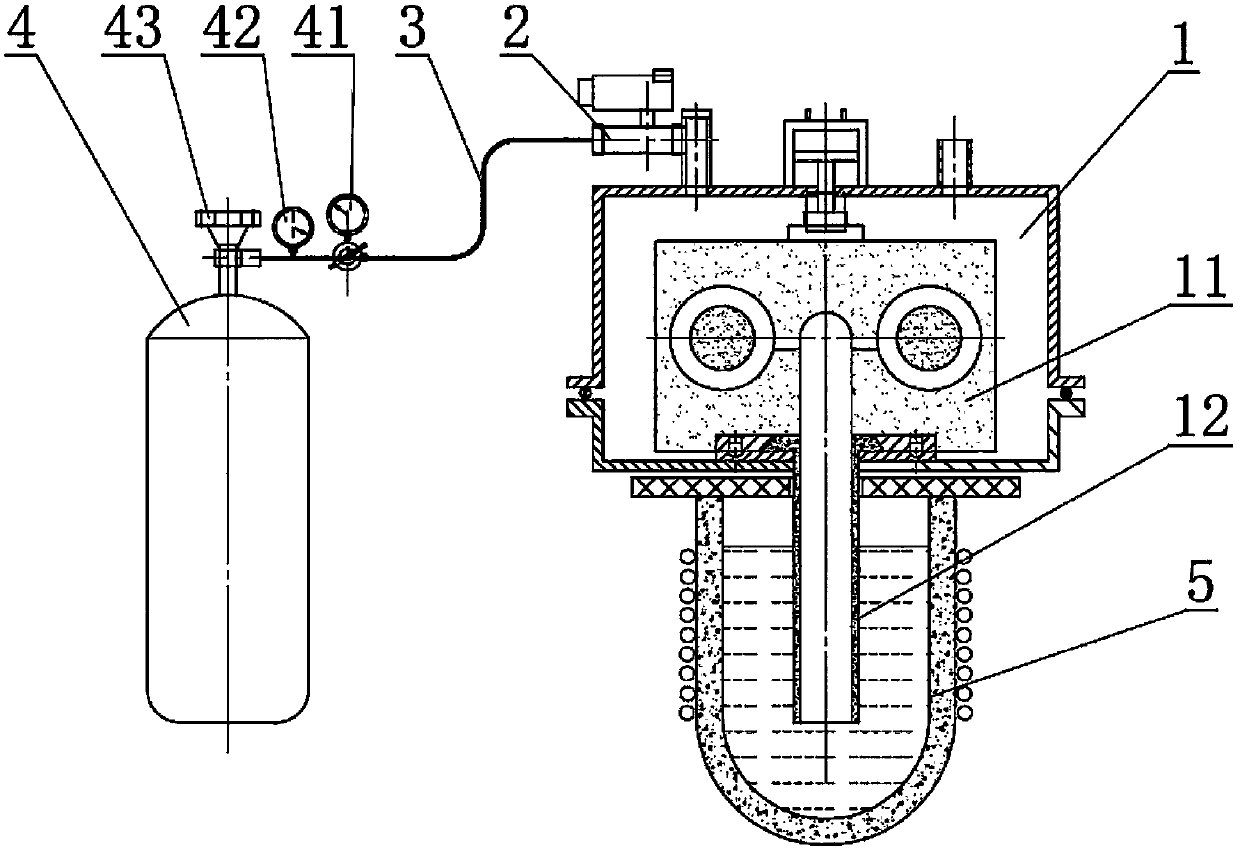 Vacuum suction casting chamber nitrogen charging explosion-proof device