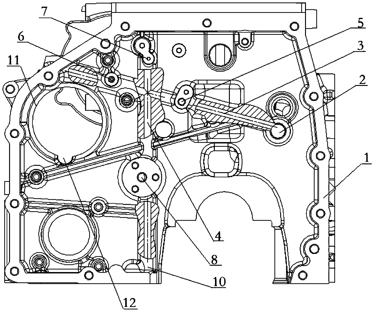 Oil way structure of cylinder block engine