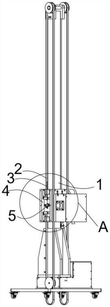 Belt breakage self-locking device of EMC detection table