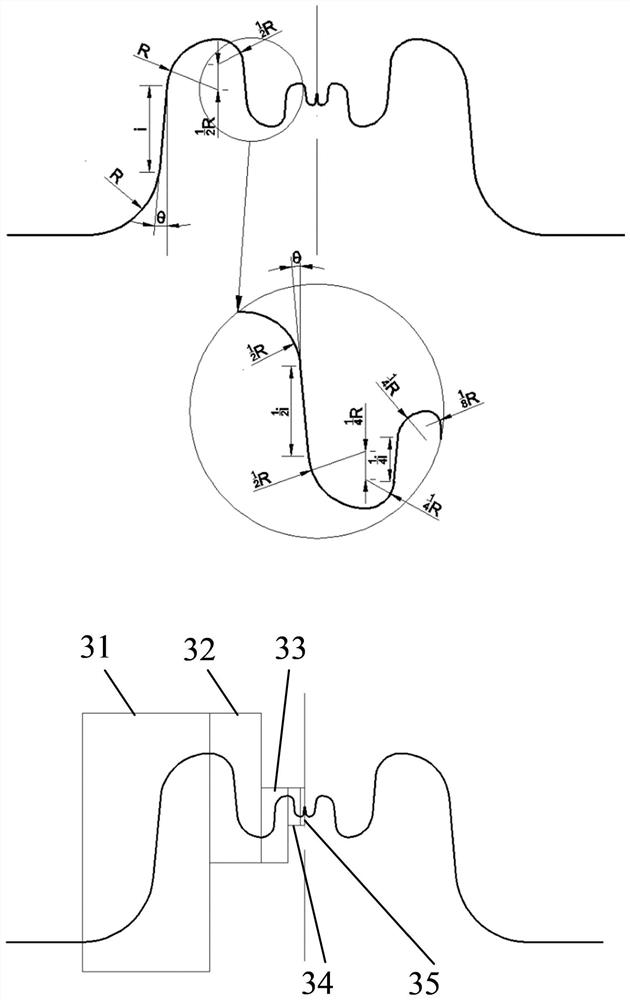 Fractal gradient cap-shaped composite structure