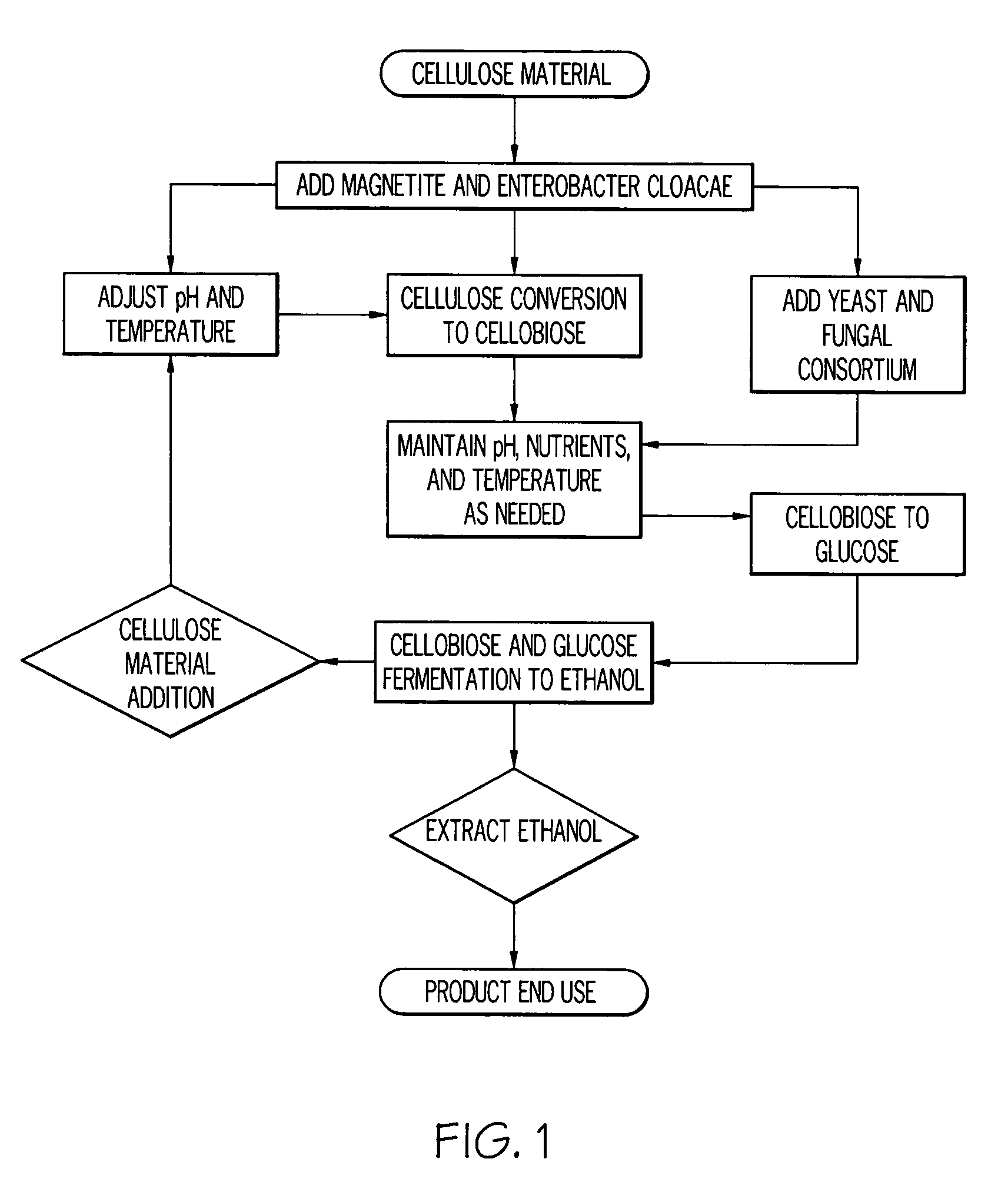 Process for producing ethyl alcohol from cellulosic materials