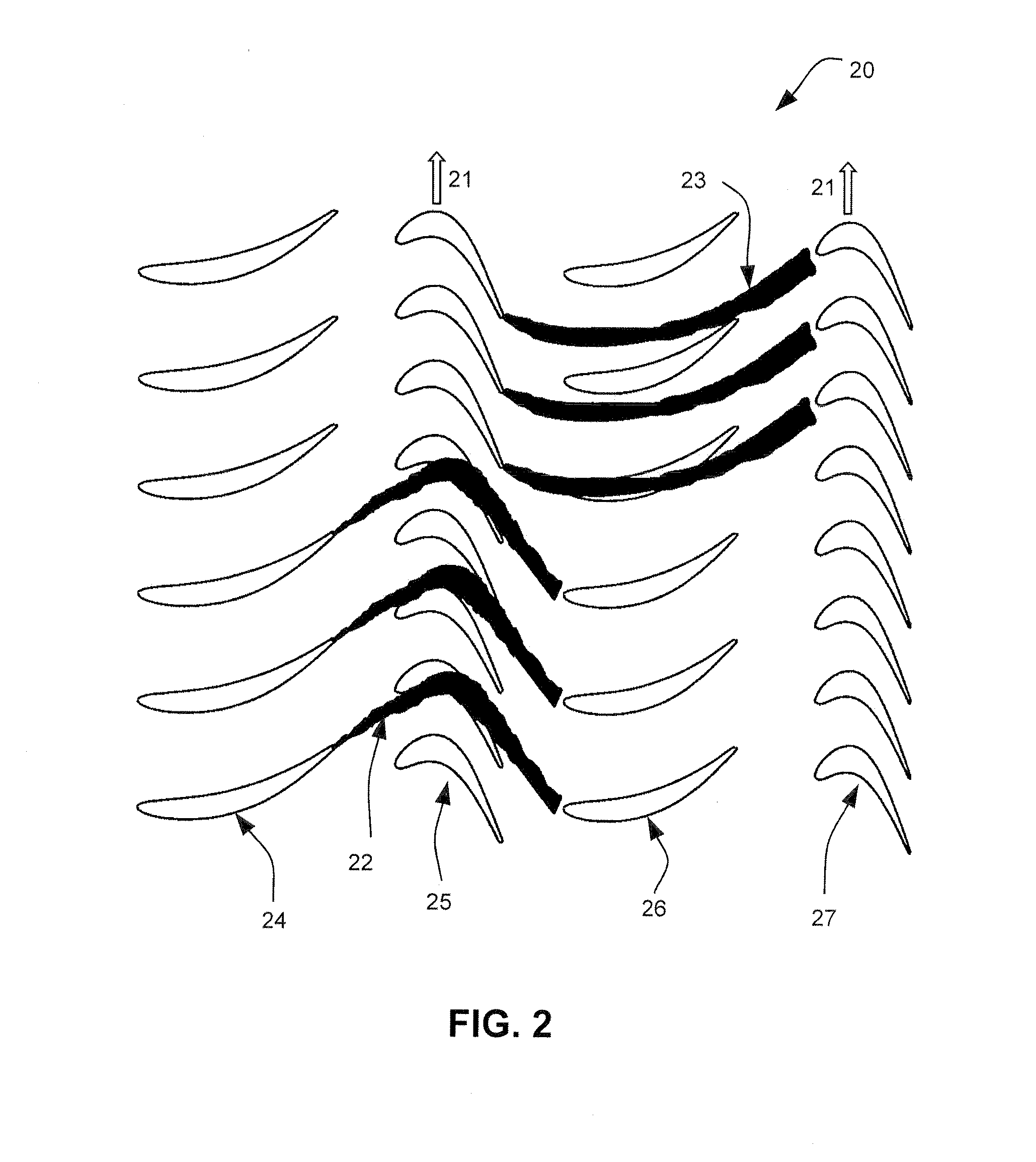 Method of clocking a turbine with skewed wakes