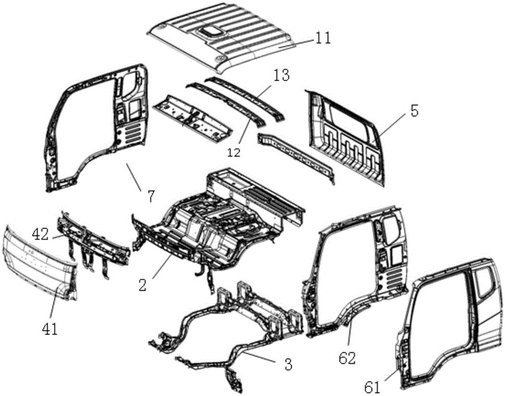 Light truck and white truck body structure thereof