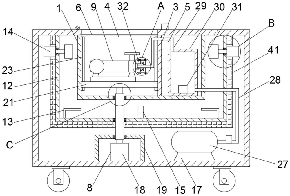 An airtight test device for a shielded centrifugal pump