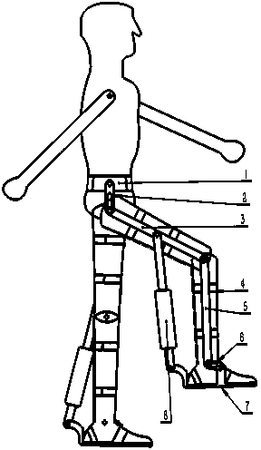 Walking device assisting in walking upstairs and walking downstairs