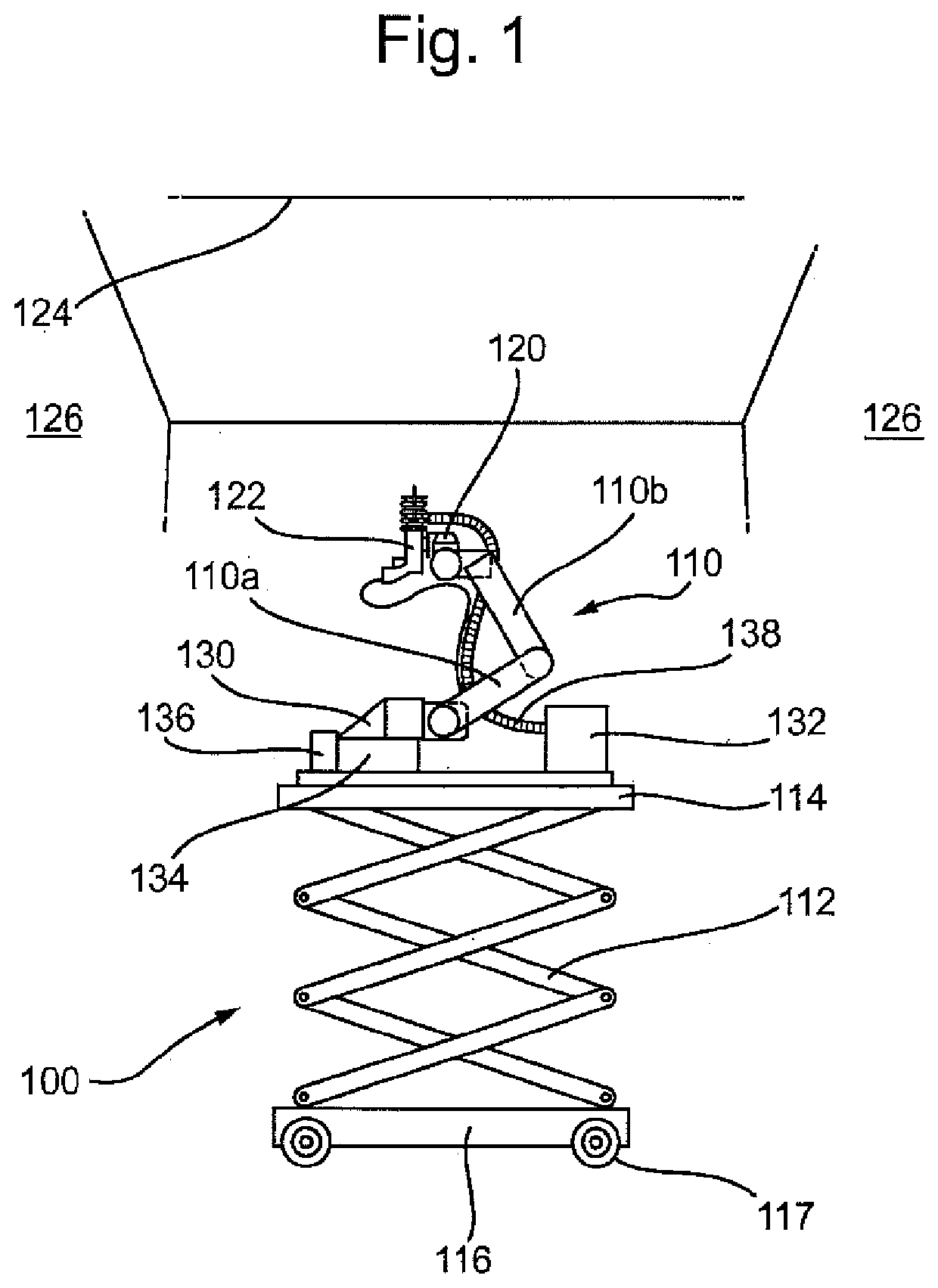 Mobile robotic drilling apparatus and method for drilling ceilings and walls