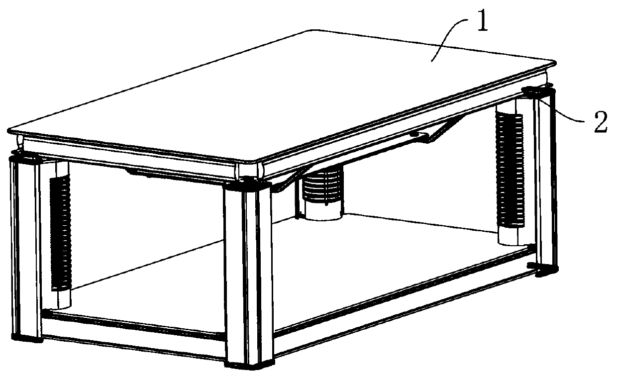 Flapping type lifting desk and control method