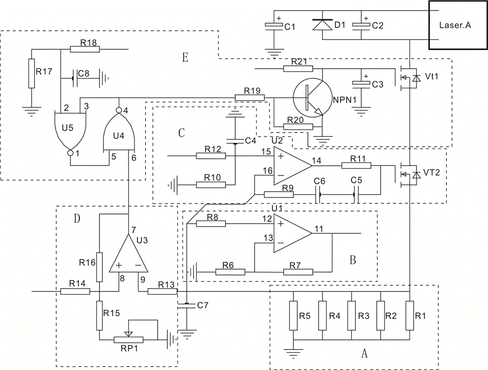 Overcurrent latch-up protective circuit of pumping laser